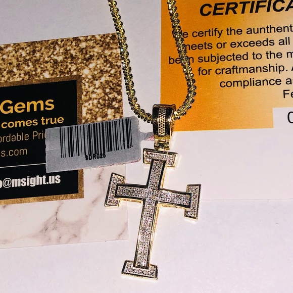 Real diamond cross pendant, 100% natural real diamonds NOT CZ not lab made, SALE - Picture 6 of 7
